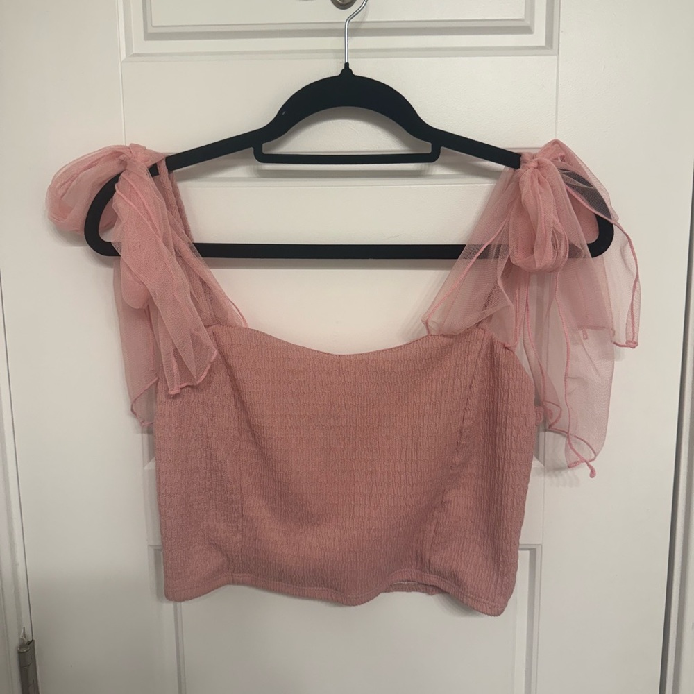 Altar’d state cropped tulle strap tank top